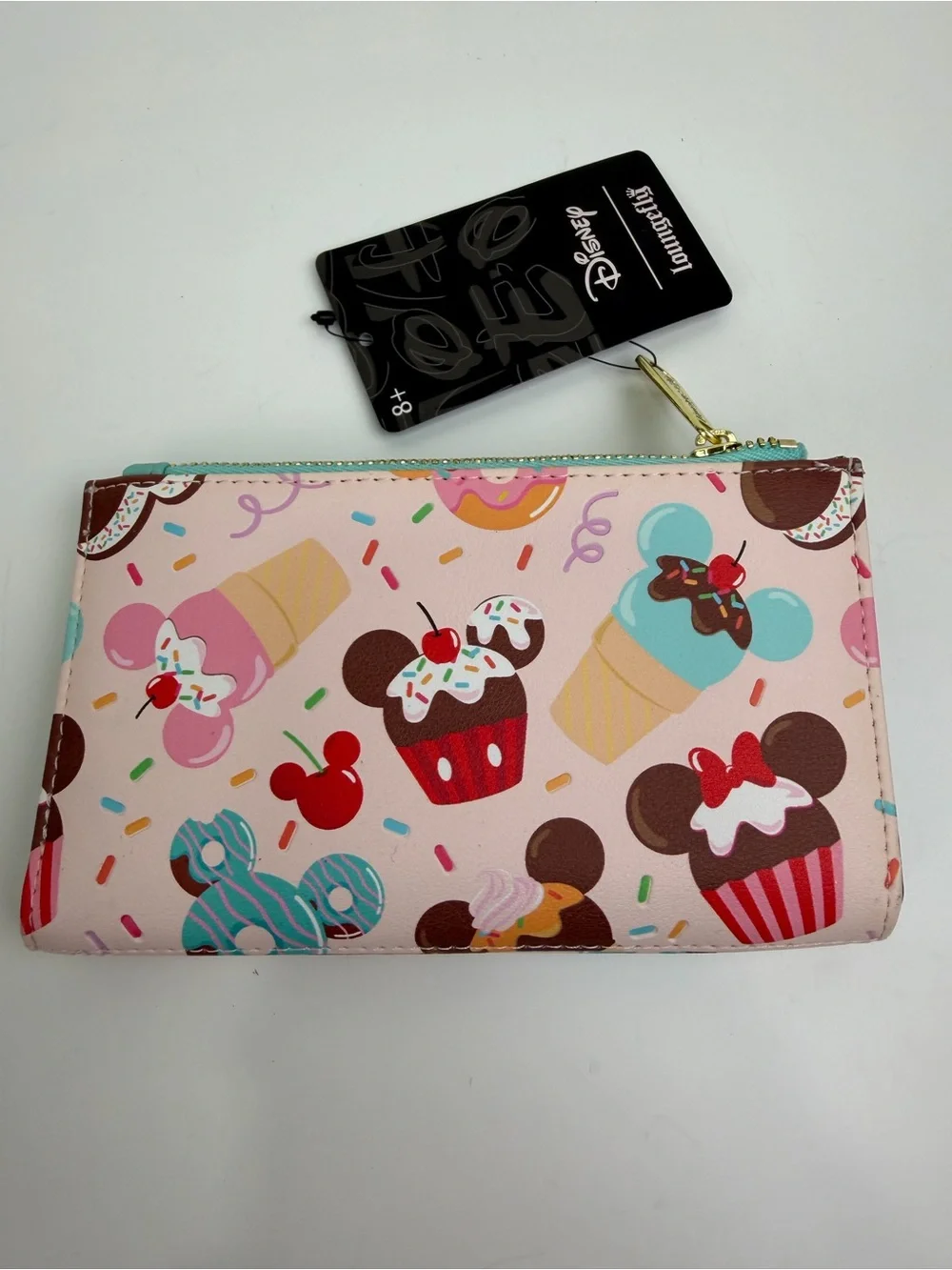 Disney Loungefly Mickey & Minnie Sweet Treats Zip Around Wallet NWT